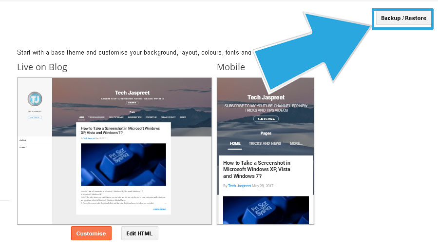 How To Backup and Restore Blogspot Theme/Template