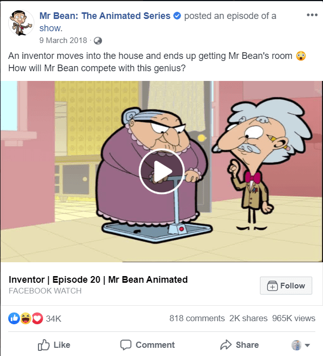Mr. Bean Facebook video