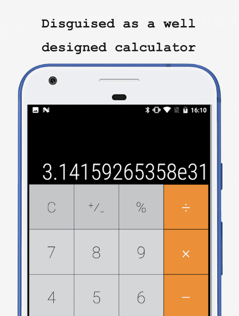 hide photos in calculator