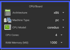 setup cpu/board settings