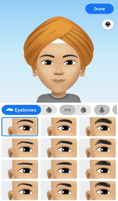 select eye brows