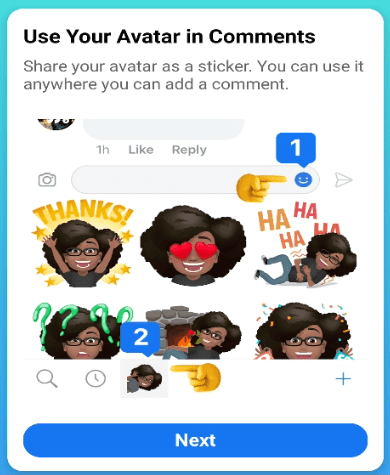 you can use avatar in comments