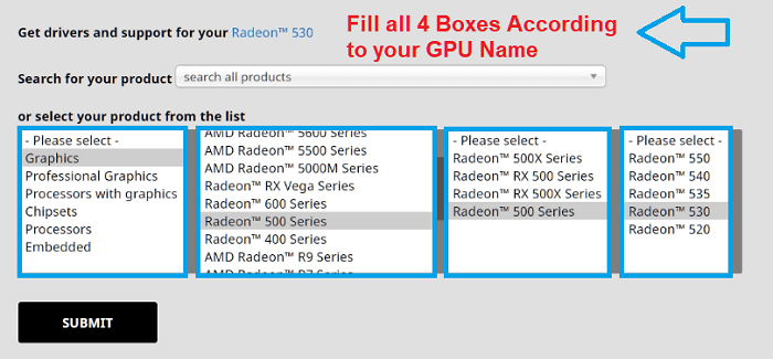 fill all 4 boxes to get latest drivers