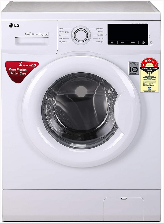 LG 6 kg Inverter Fully-Automatic Front Loading Washing Machine (-FH0FANDNL02.ABWPEPL , White, Inbuilt Heater)