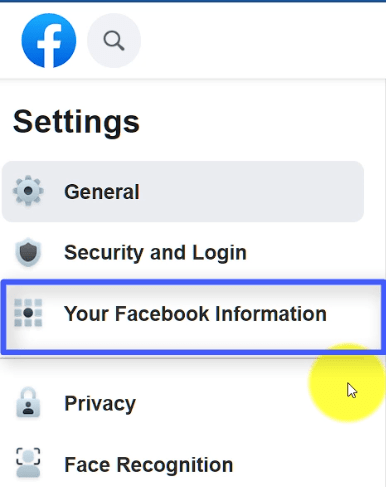 select Your Facebook Information