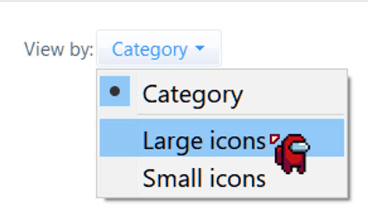 change category to large icons