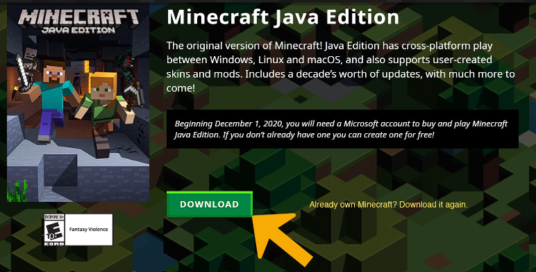 if you don't see download button, it means you have to buy minecraft java edition
